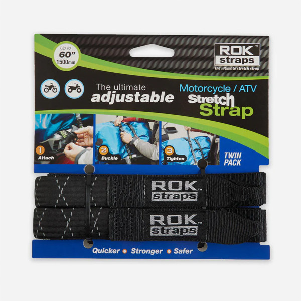 Rok Straps ROK Pack Adj Strap Blk Reflective 2 Pack (050)